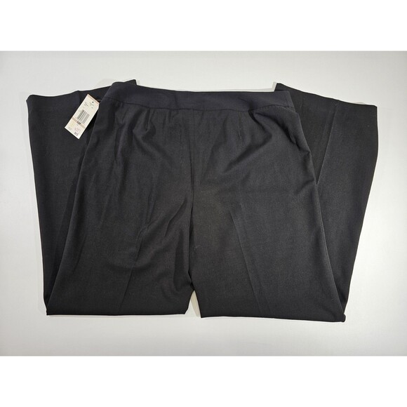 ALK Women's 12P‎ Evan Picone Black Stretch Wide Leg Dress Pants Slacks NEW NWT - Picture 3 of 6